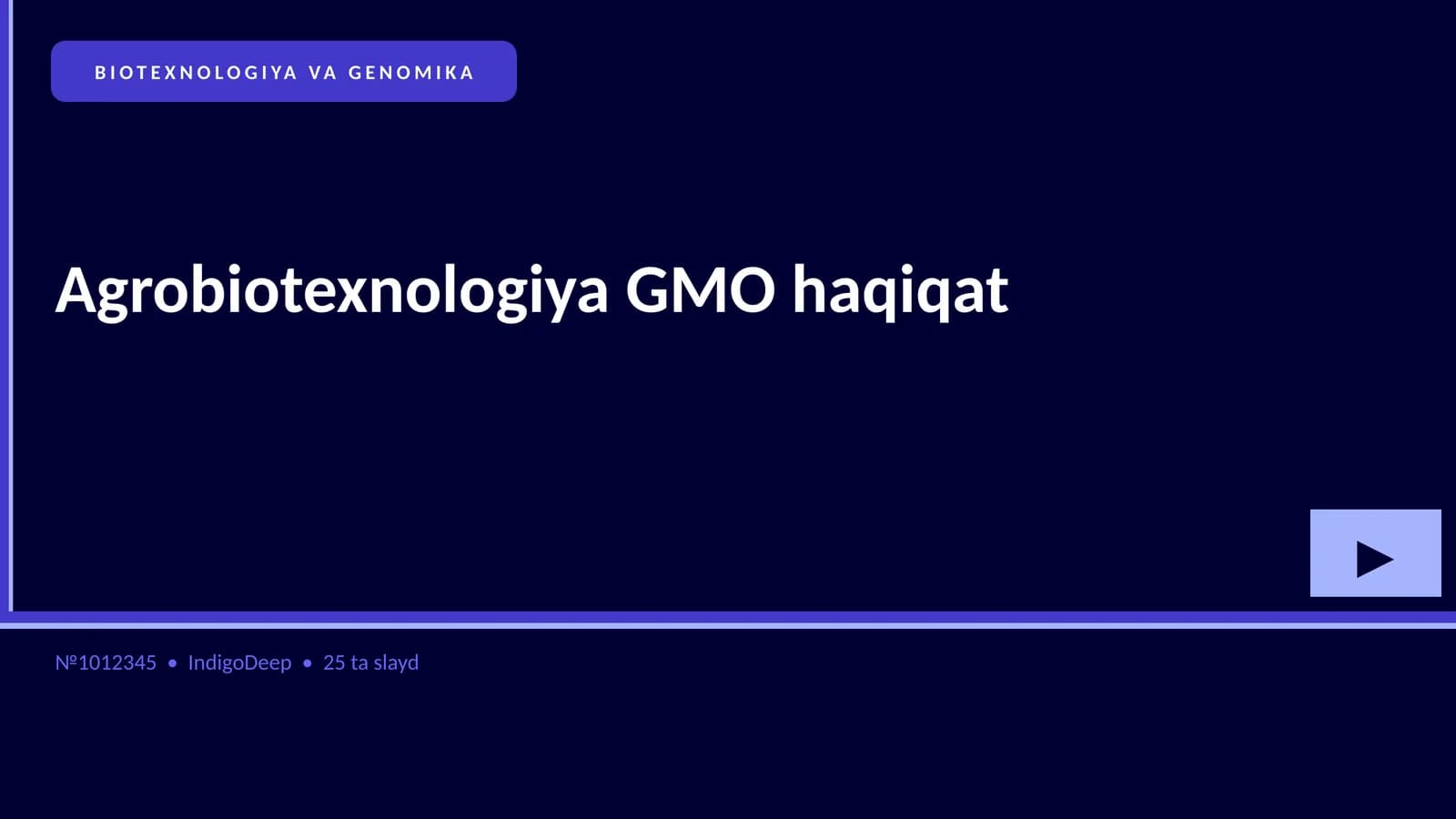 Agrobiotexnologiya GMO haqiqat
