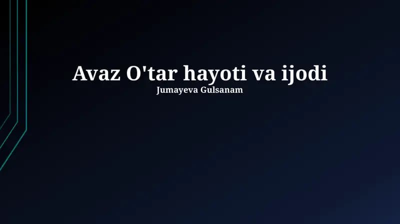 Avaz O'tar hayoti va ijodi