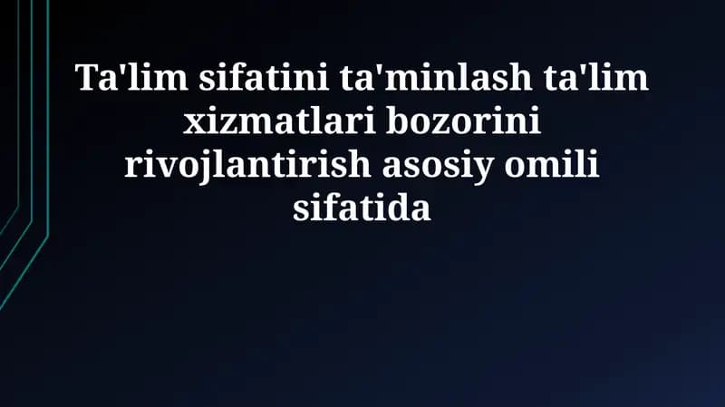 Ta'lim sifatini ta'minlash
