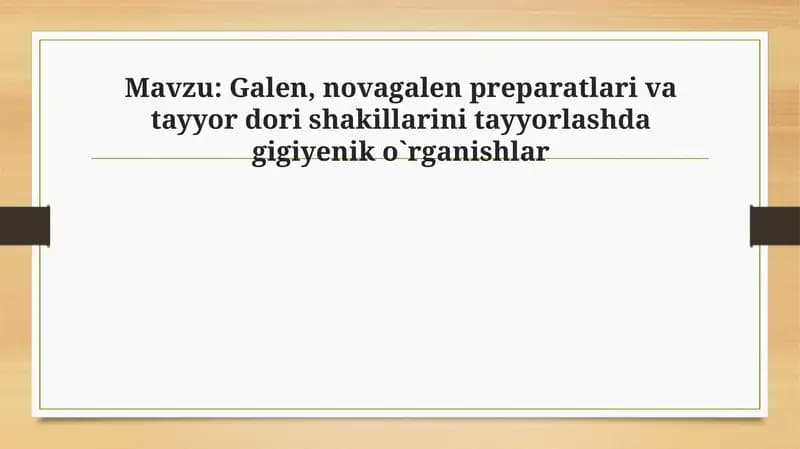 Galen, novagalen preparatlari