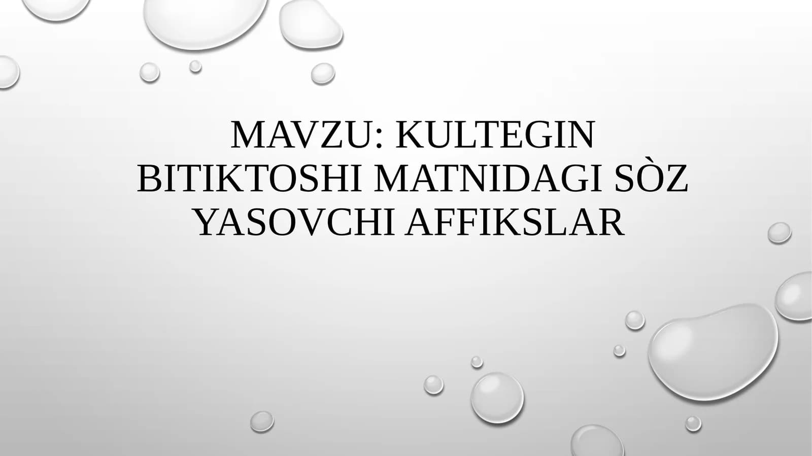 Kultegin bitiktoshi matnidagi Sòz yasovchi affikslar