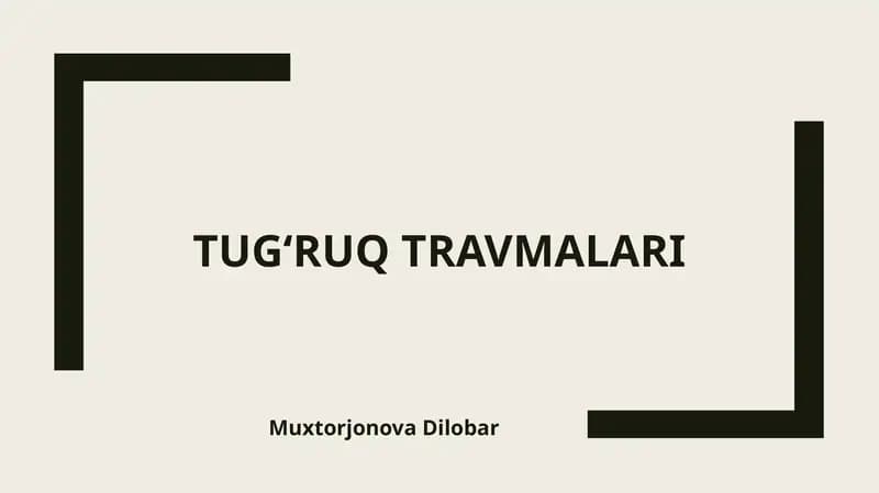 Tug‘ruq travmalari