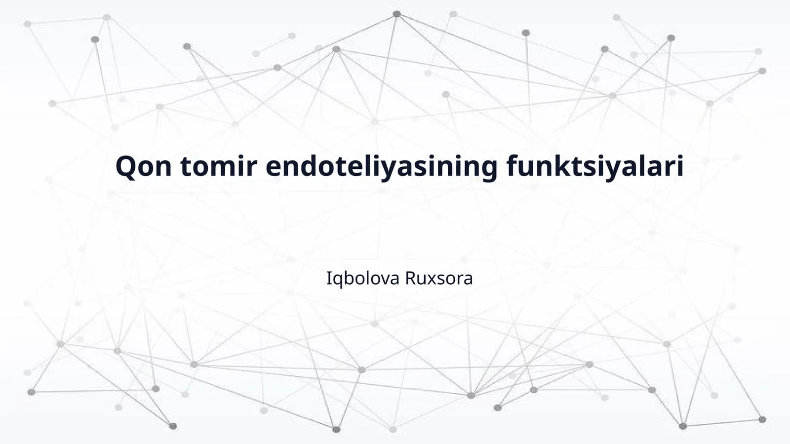 Qon tomir endoteliyasining funktsiyalari