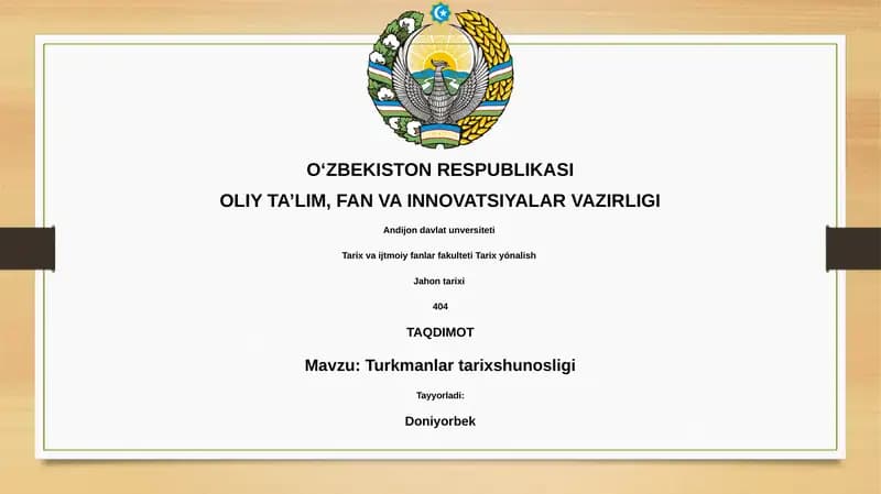 Turkmanlar tarixshunosligi