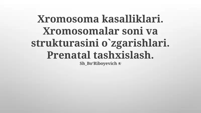 Xromosoma kasalliklari