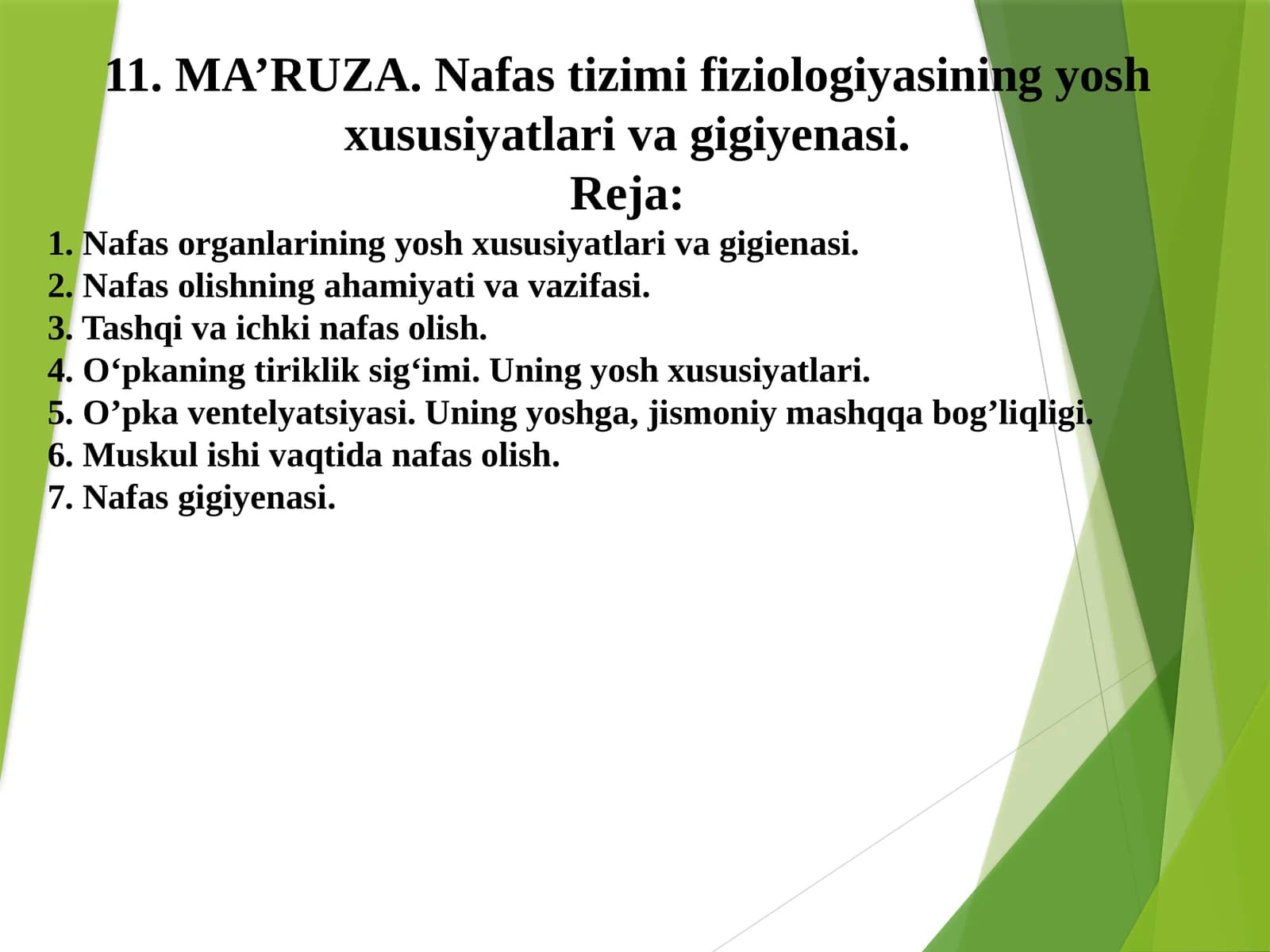 Nafas Tizimi Fiziologiyasi