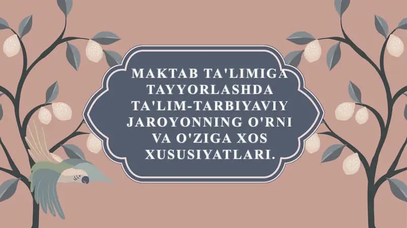 Maktab ta'limiga tayyorlash