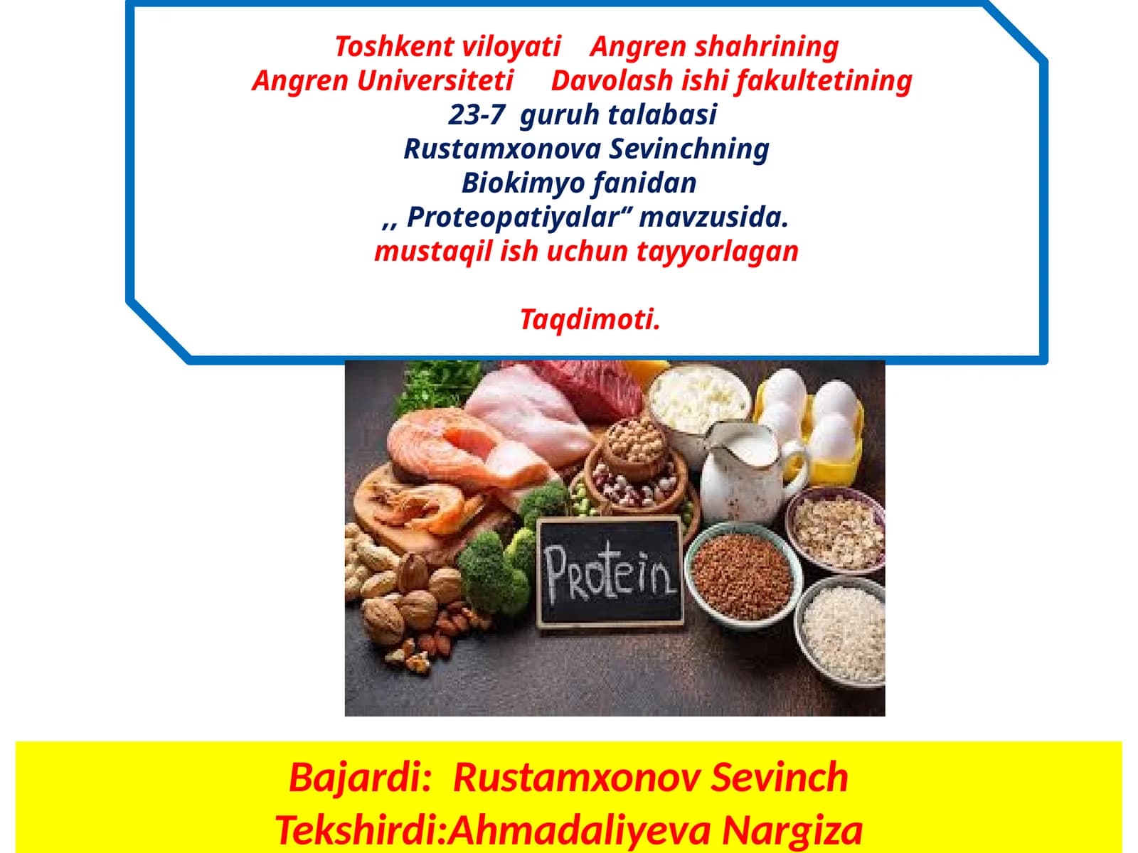 Proteopatiyalar‘’mavzusida