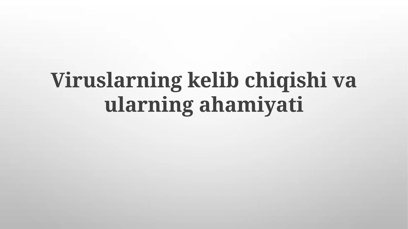 Virus Evolyutsiyasi va Xilma-Xilligi