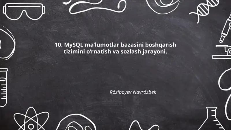 MySQL ma'lumotlar bazasini boshqarish tizimi
