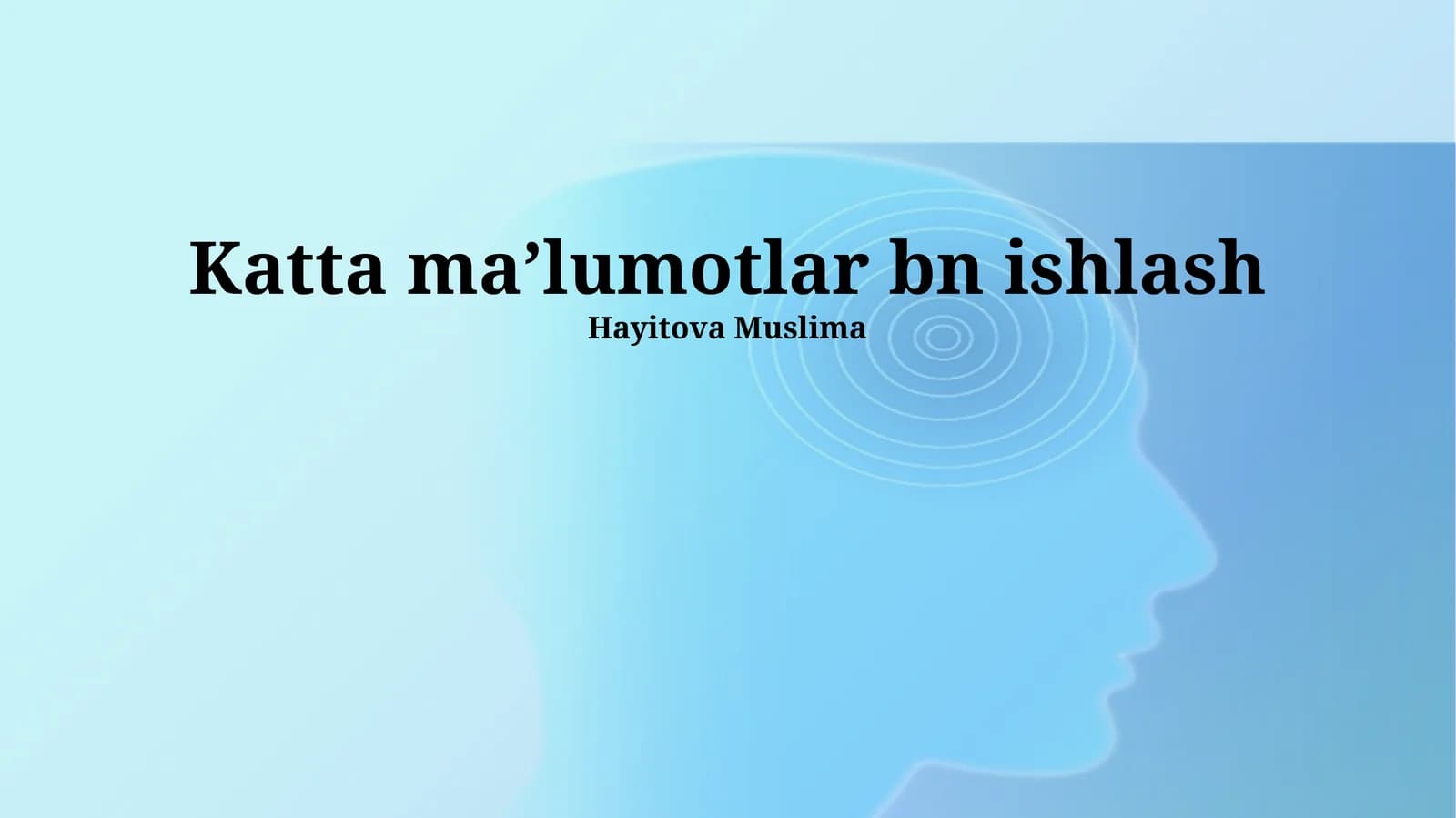 Katta Ma'lumotlar tahlili