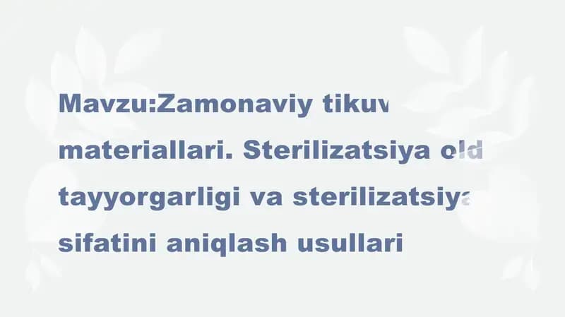 Zamonaviy tikuv materiallari