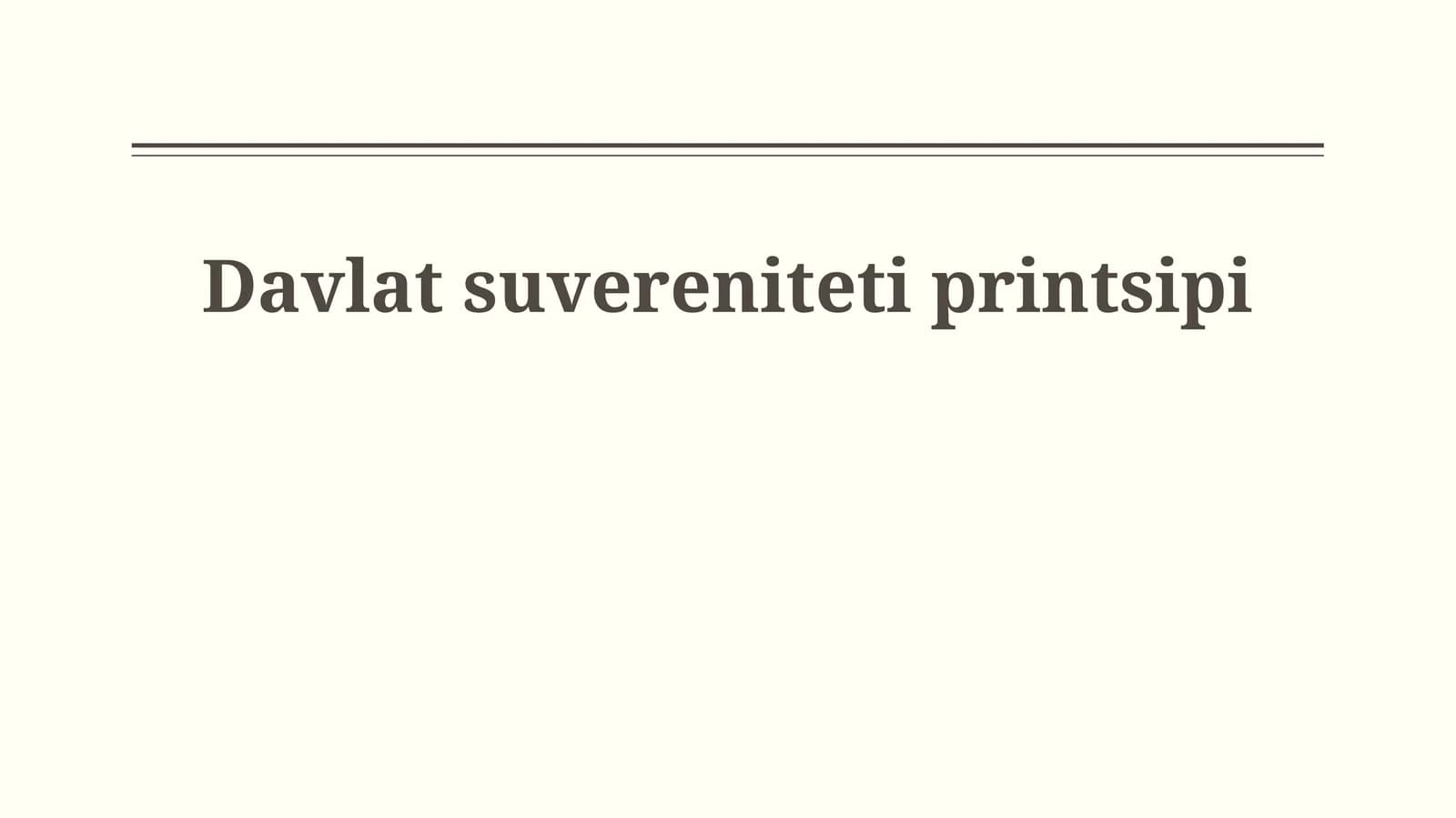 Davlat suvereniteti printsipi