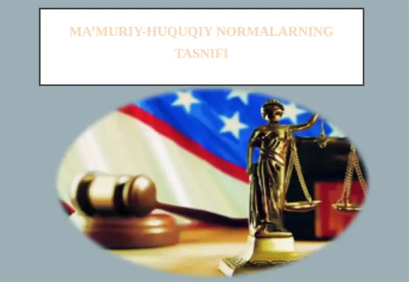 MA’MURIY-HUQUQIY NORMALARNING TASNIFI