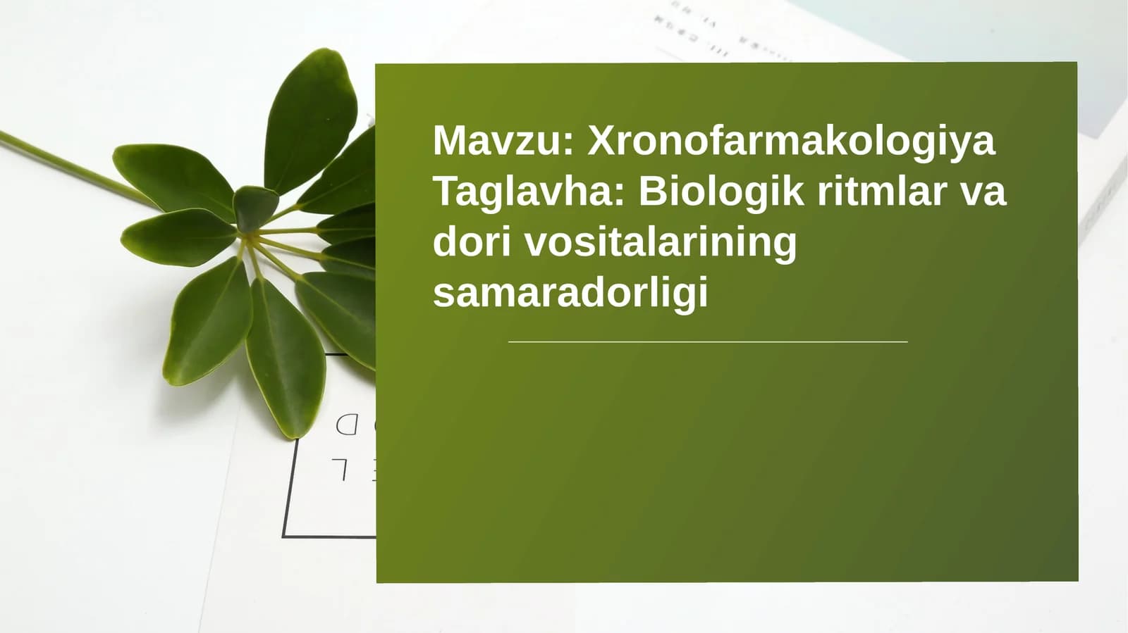Xronofarmakologiya