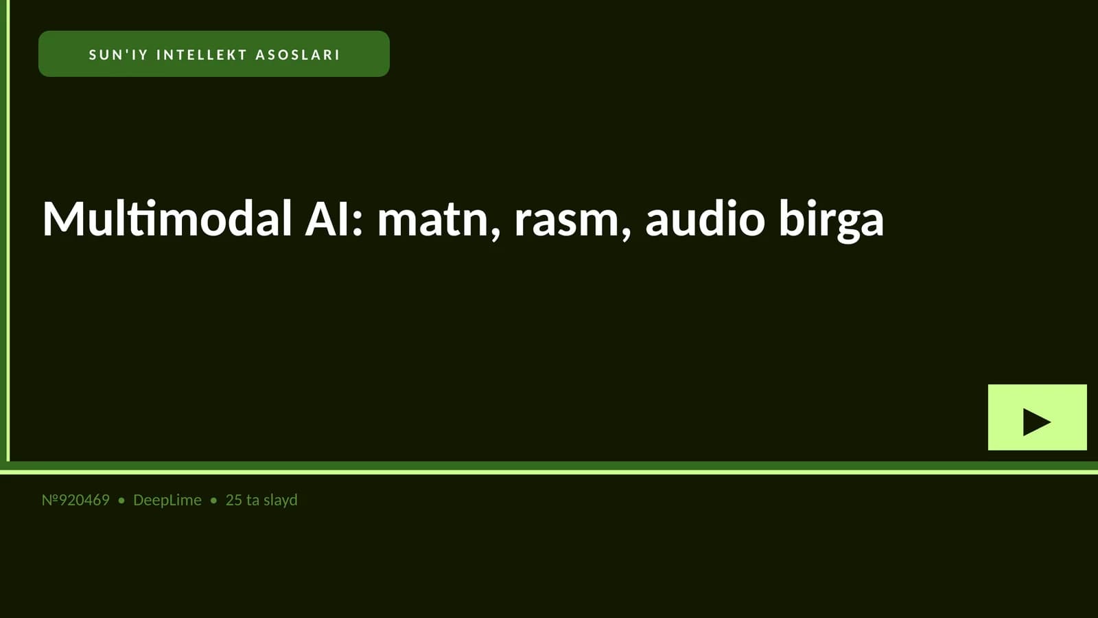 SUN'IY INTELLEKT ASOSLARI
