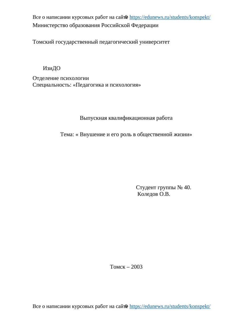 Выпускная квалификационная работа