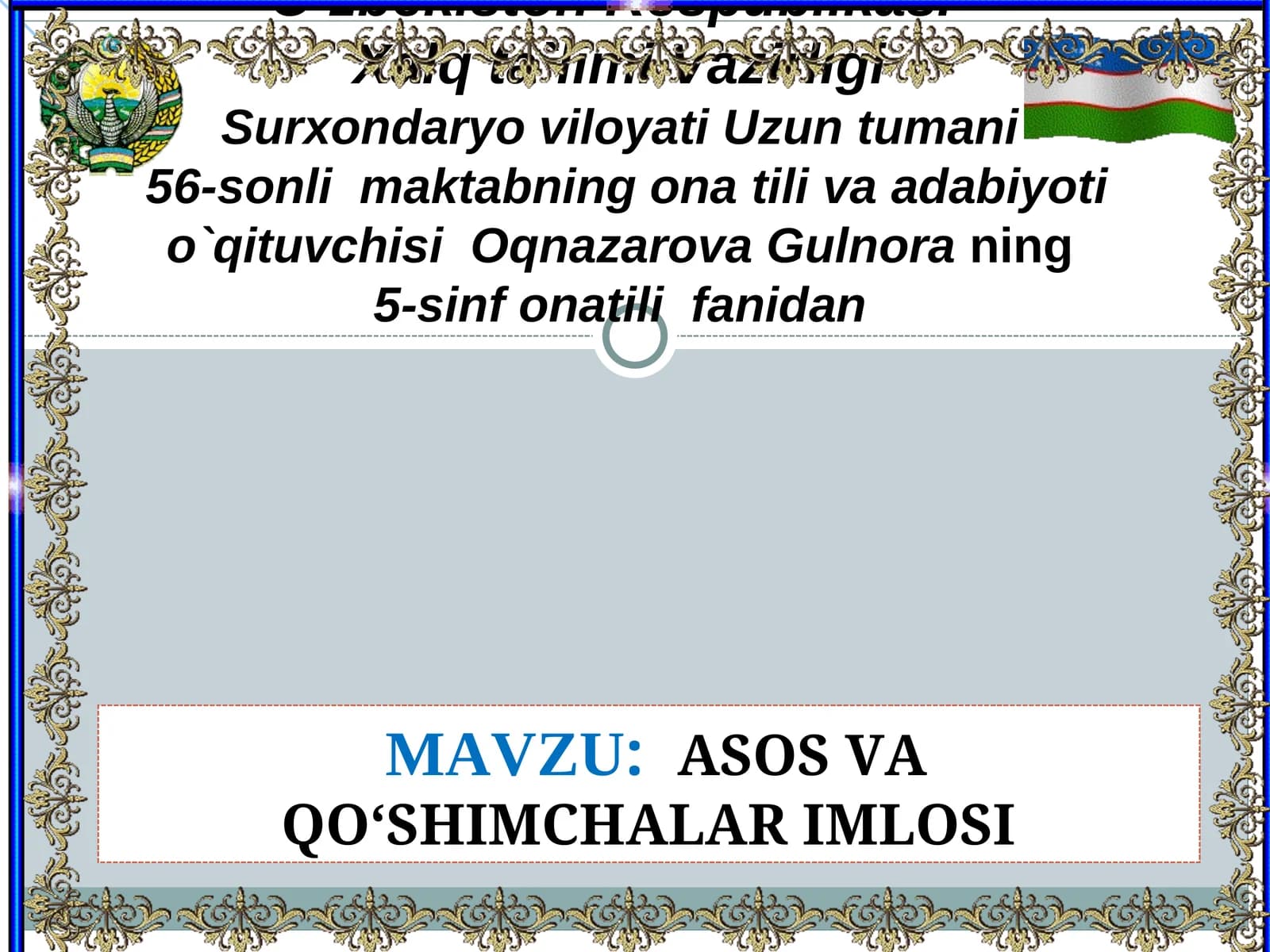 ASOS VA QO‘SHIMCHALAR IMLOSI