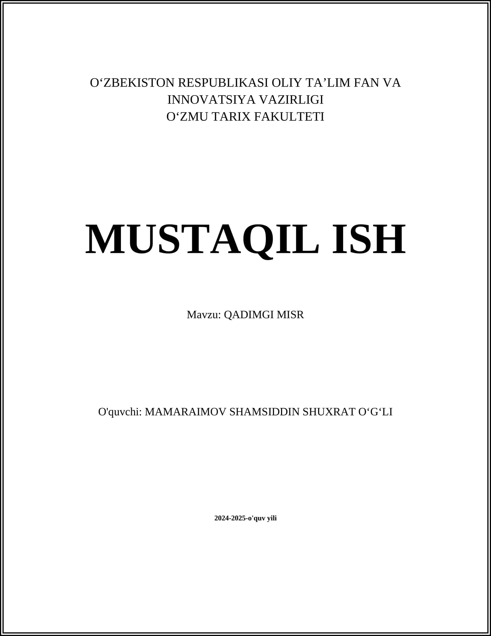 QADIMGI MISR
