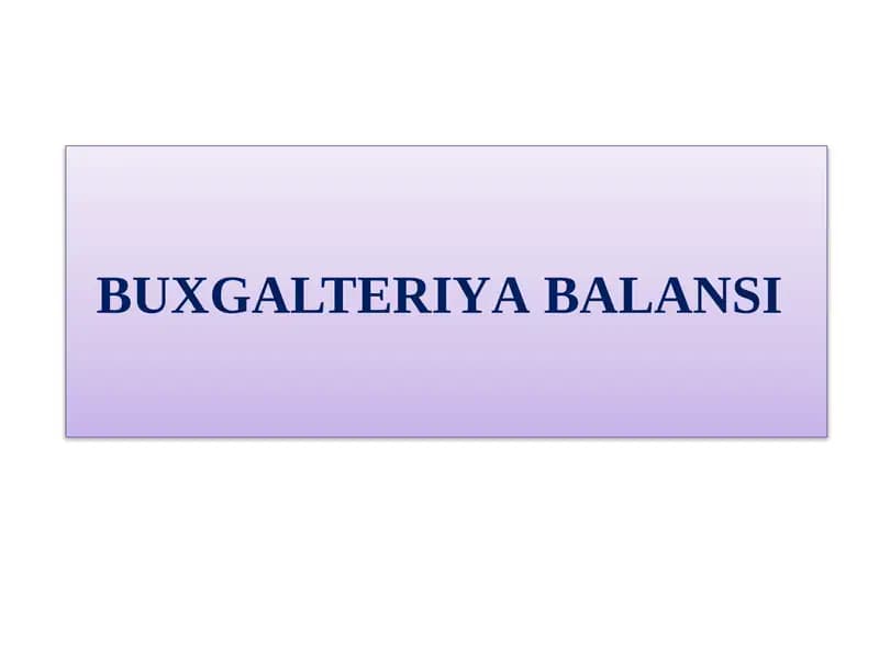 BUXGALTERIYАBALANSI