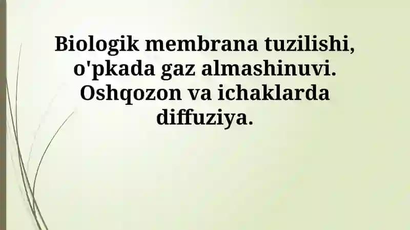 Biologik membrana tuzilishi