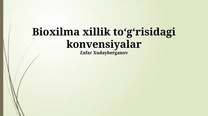 Bioxilma xillik toʻgʻrisidagi konvensiyalar