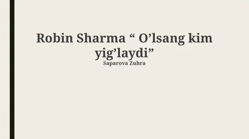 “O’lsang kim yig’laydi”