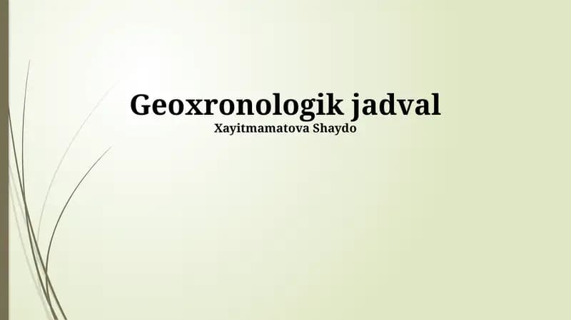 Geoxronologik jadval