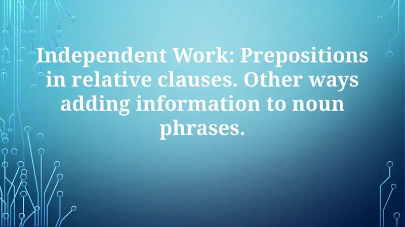Prepositions in Relative Clauses