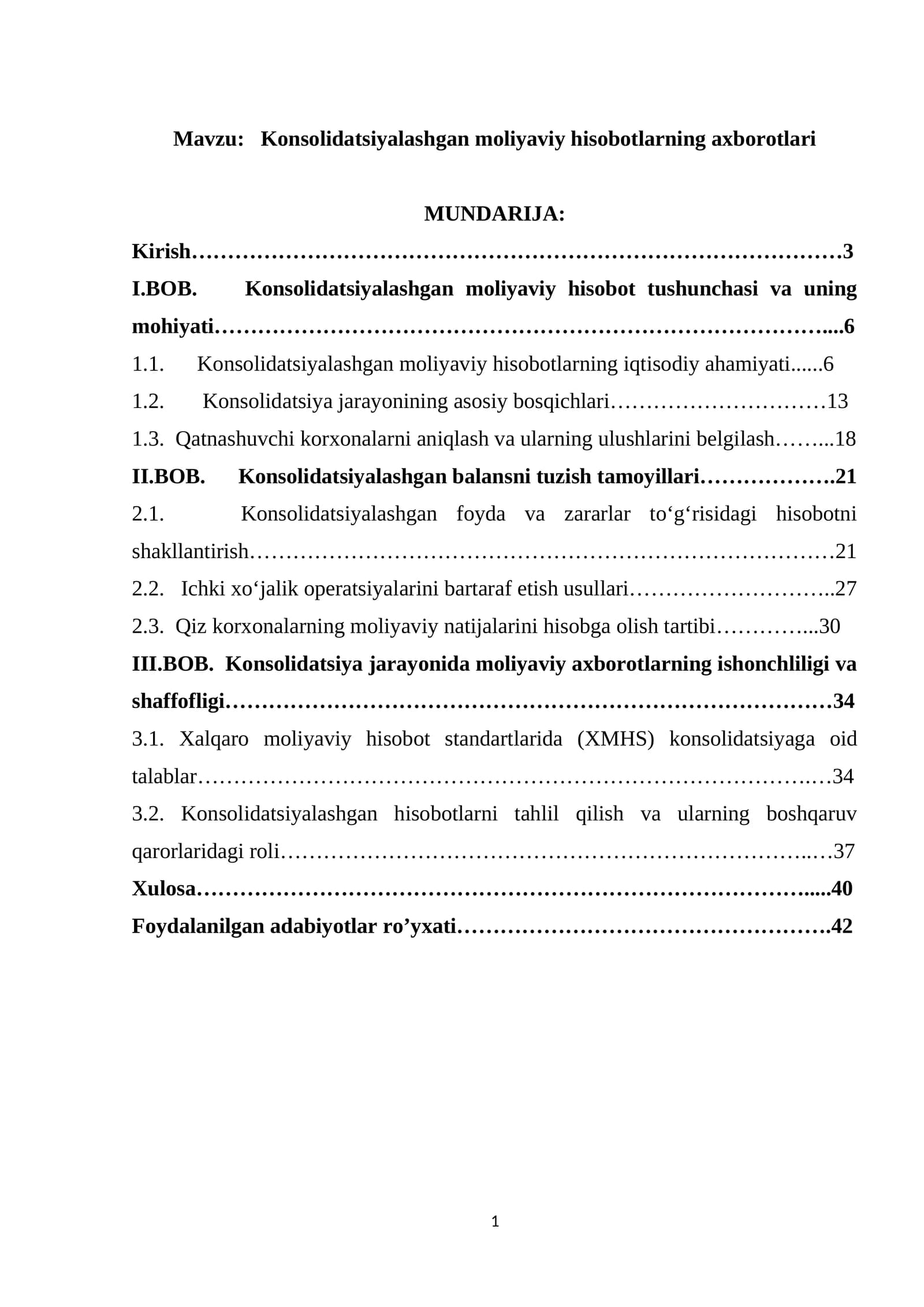Konsolidatsiyalashgan moliyaviy hisobotlarning axborotlari