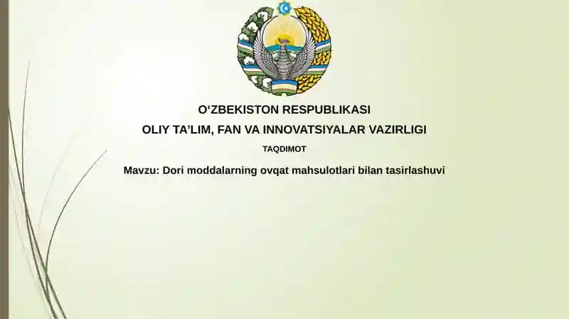 Dorimoddalarning ovqat mahsulotlari