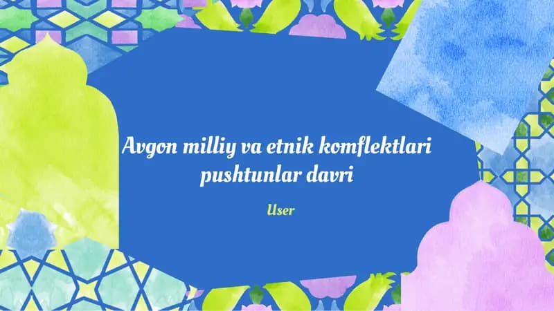 Avg'on milliy va etnik komflektlari pushtunlar davri
