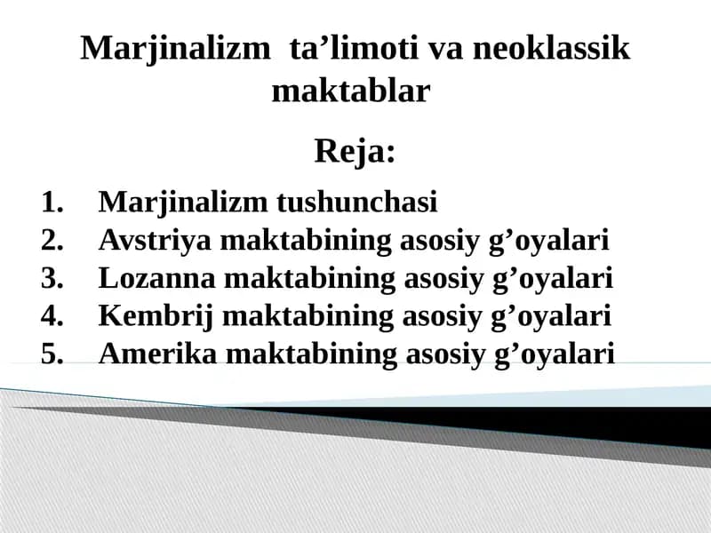 Marjinalizm tushunchasi