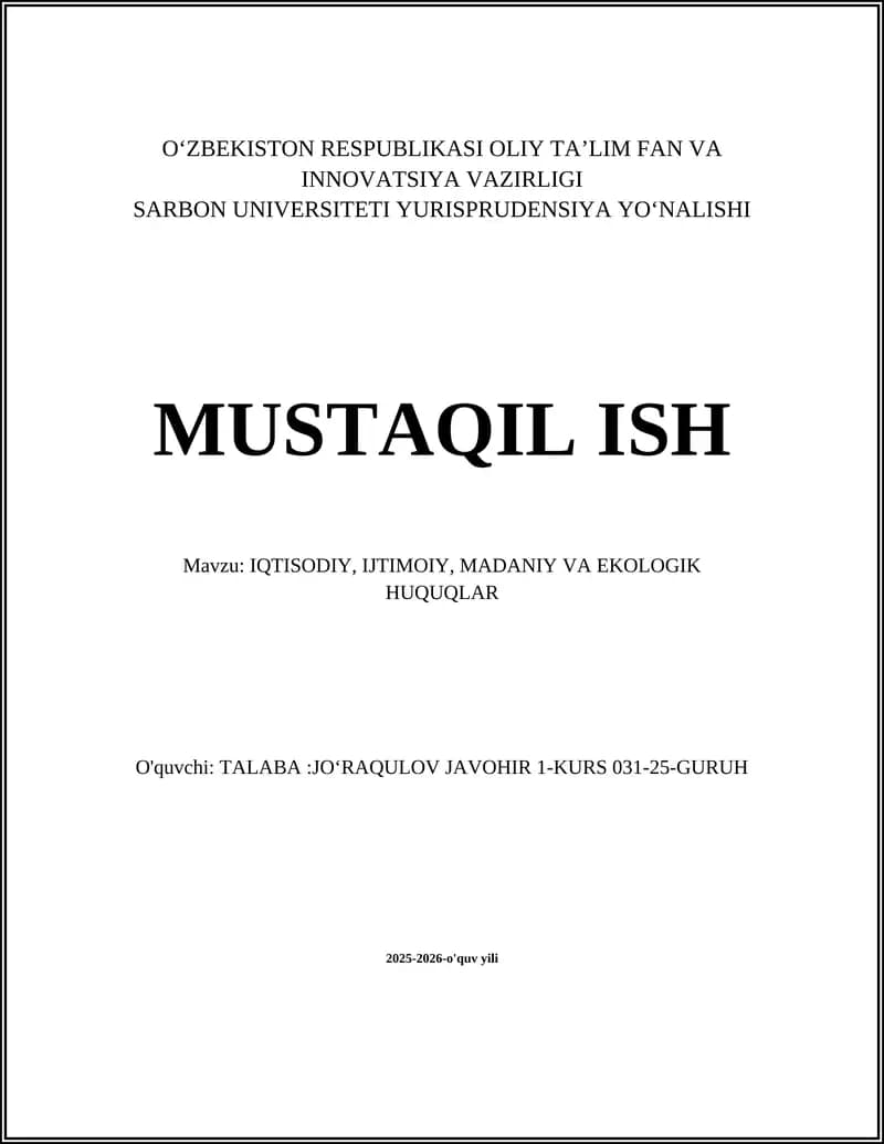 Iqtisodiy va ijtimoiy huquqlar