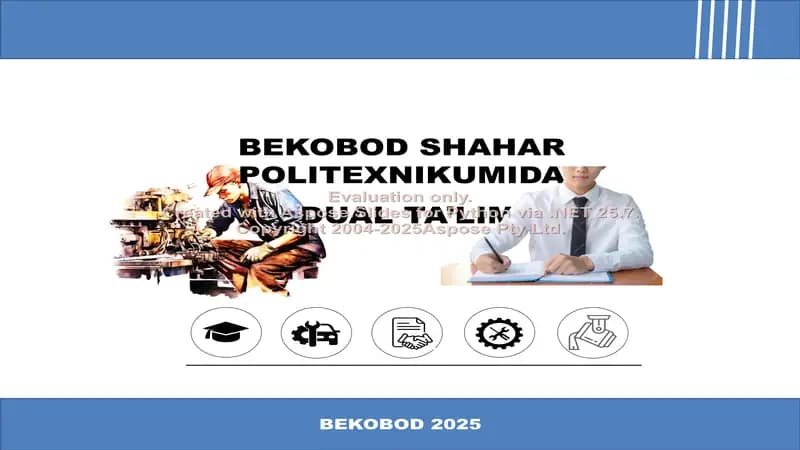 Dual Ta’lim Bekobod Shahar Politexnikumida