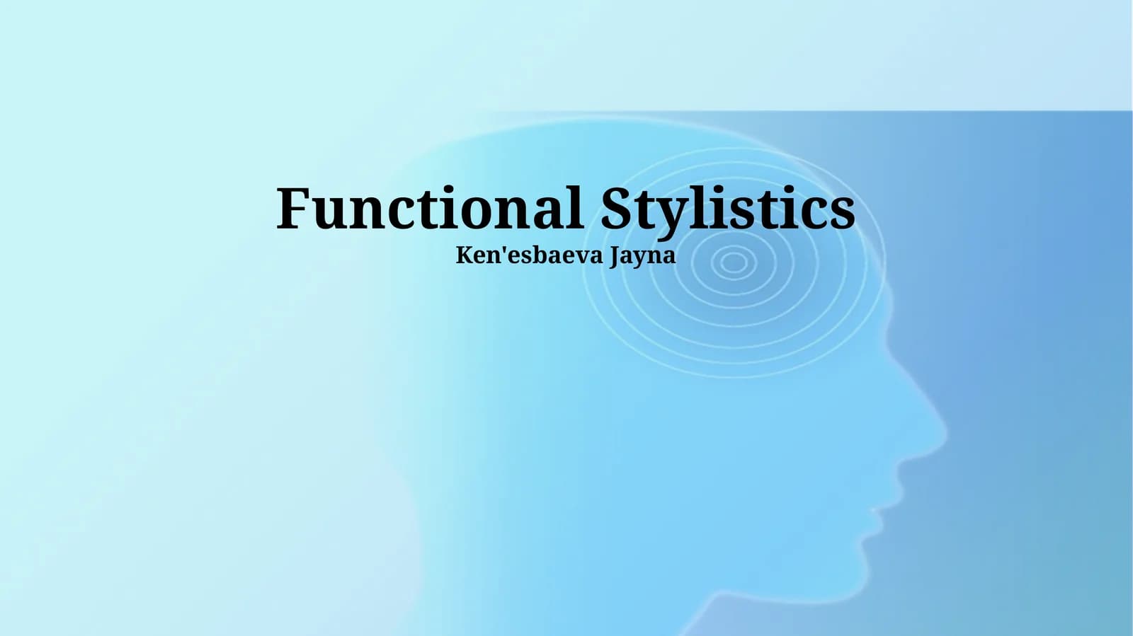 Functional Stylistics