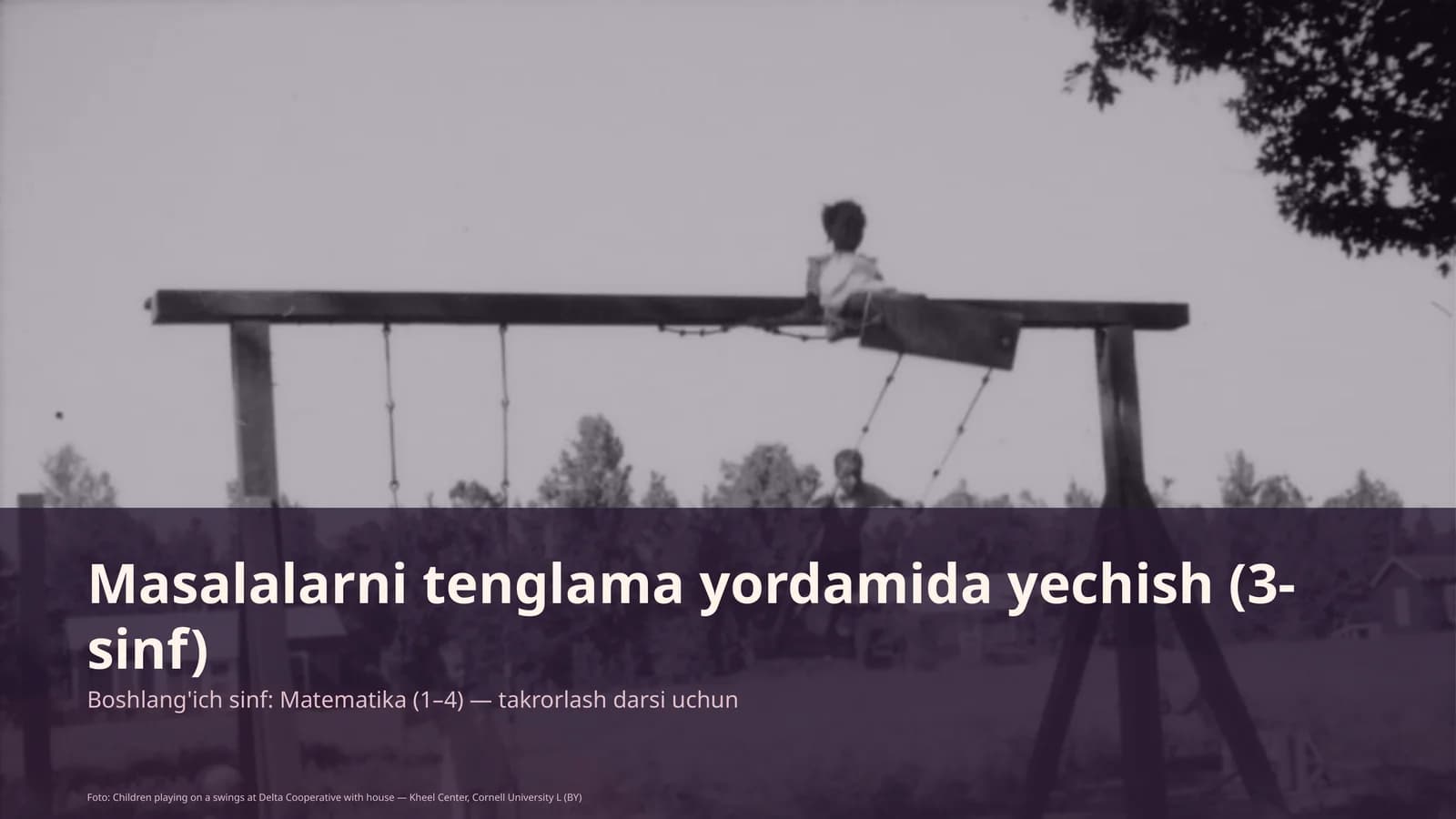 Masalalarni tenglama yordamida yechish (3-sinf)