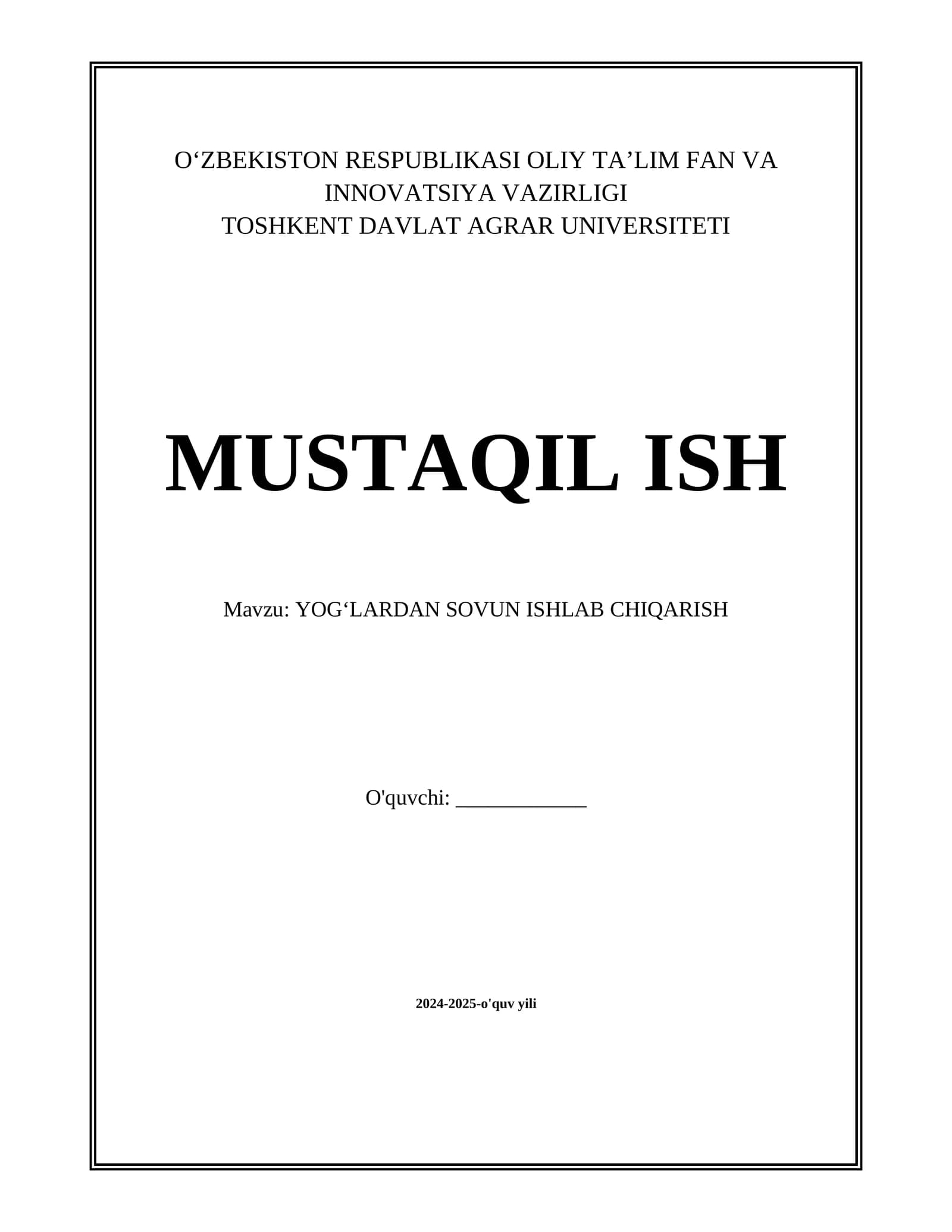 YOGʻLARDAN SOVUN ISHLAB CHIQARISH