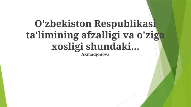 O'zbekiston ta'lim tizimi