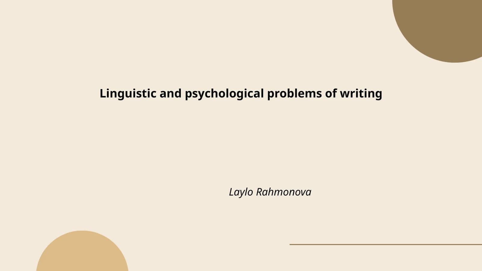 Linguistic and psychological problems of writing