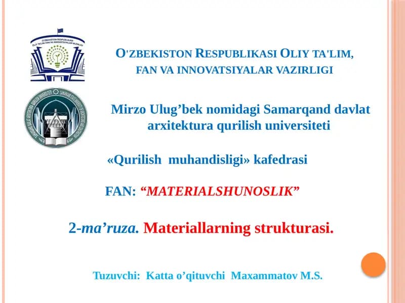 "Materiаllаrningstrukturаsi"