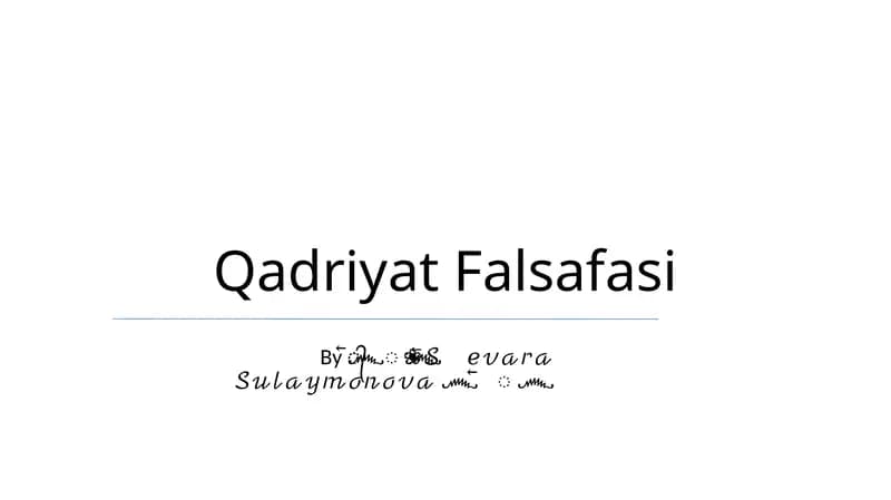 Qadriyat Falsafasi
