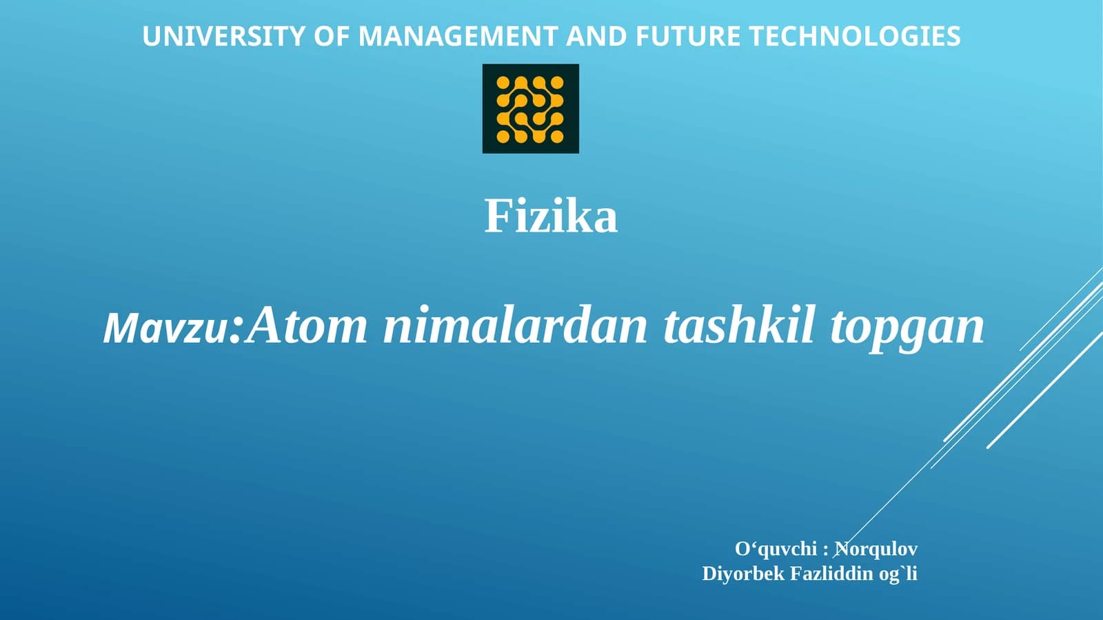 Atom nimalardan tashkil topgan