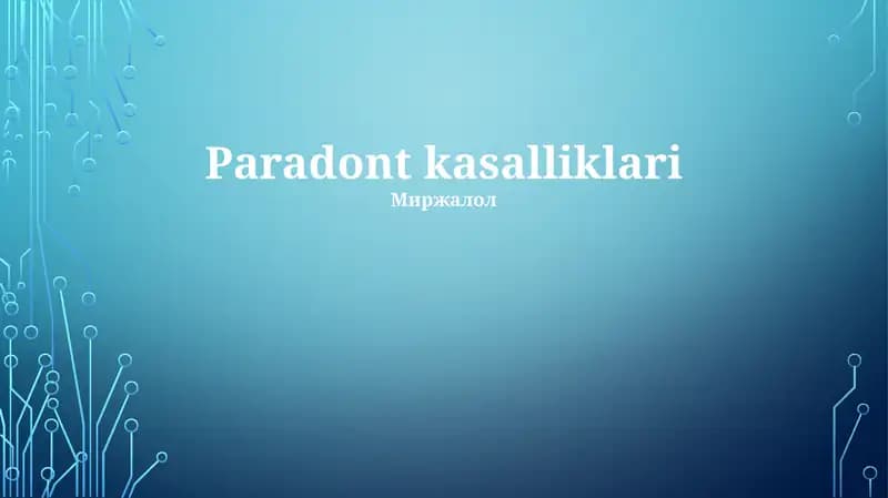 Paradont kasalliklari