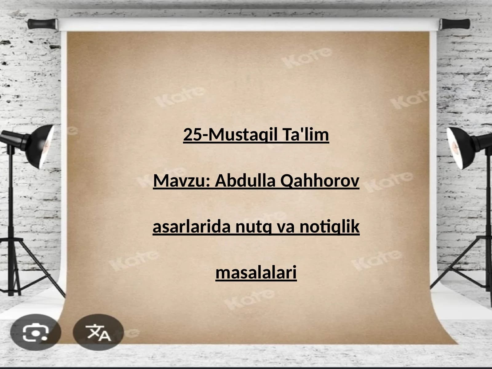Abdulla Qahhor asarlaridan nutq va notiqlik masalalari