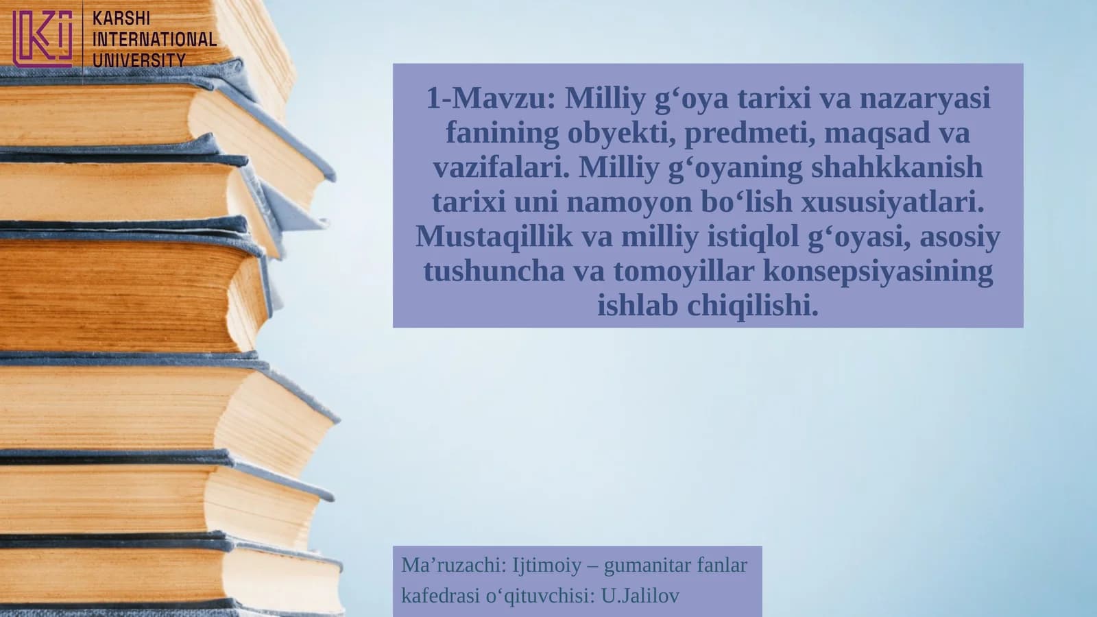 Milliyg‘oya tarixi va nazariyasi