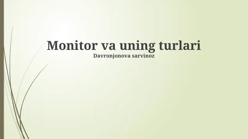 Monitor va uning turlari