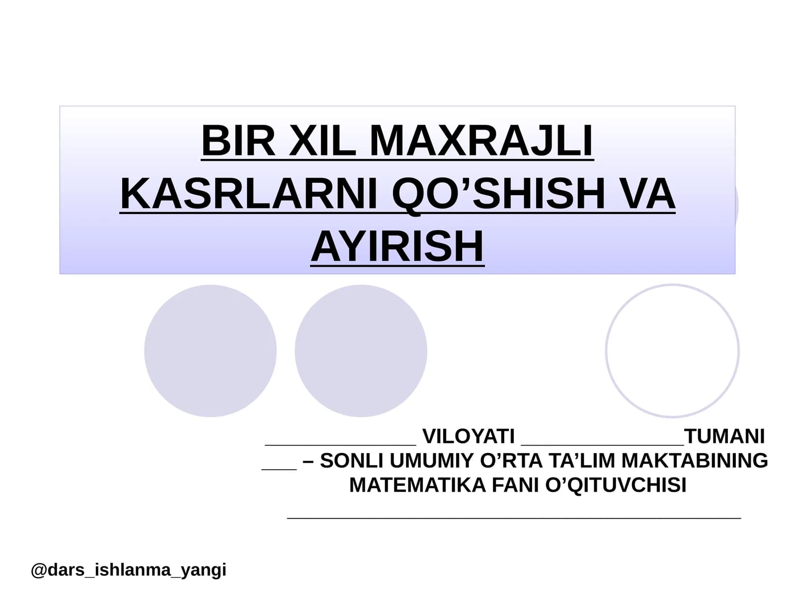 MATHEMATIK DIKTANT SAVOLLAR
