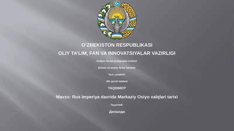 Rus imperiya davrida Markaziy Osiyo xalqlari tarixi