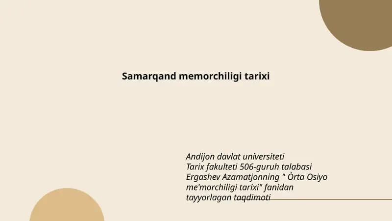 Òrta Osiyo me'morchiligi tarixi